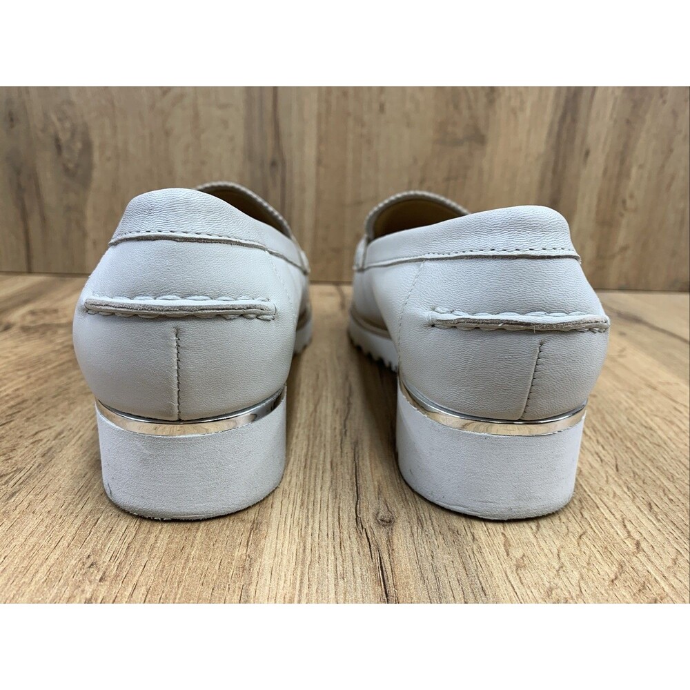 Franco Sarto Women's Cedra Penny Loafers Slip On Shoes Light Beige Leather Sz 8M - Picture 7 of 16